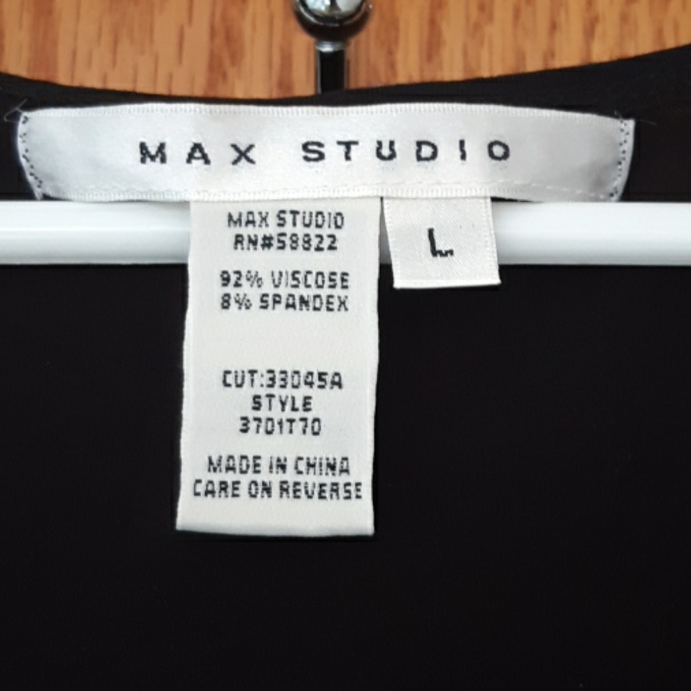 Max Studio Ruffle Black Top - Picture 4 of 4
